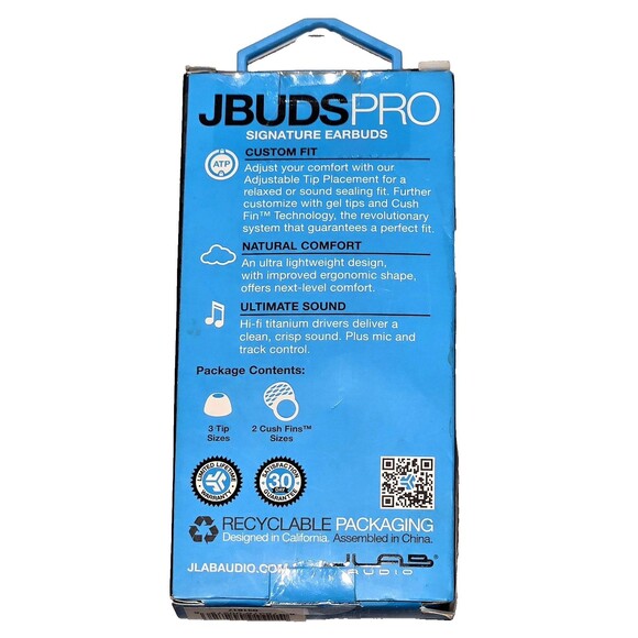 JLab JBuds Pro Signature Earbuds Pink EQ3 Sound Android Apple Cush Fin 3.5 Wired - Picture 2 of 5